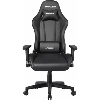 Herní židle MRacer černá kostra, potah černá Koženka