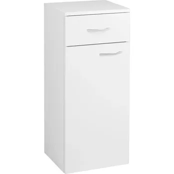 Koupelnový nábytek EBS Spodní Skříňka K-Plus (Stojící), Bílý Lesk, Jednodveřová, Univerzální Otevírání, 35 x 29 x 88 cm