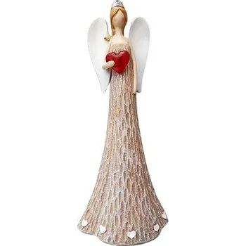 Vánoční dekorace Prodex Anděl se svítícím srdcem, 25 cm, polyston PRODEX KH21B8287A