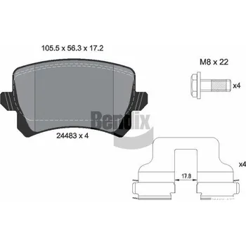 Brzdová destička Sada brzdových destiček, kotoučová brzda BENDIX Braking BPD1082