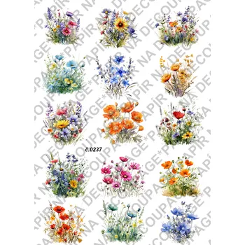 Umělecký papír Rýžový a soft papír na decoupage - Bylinka - KB0237 Materiál: Soft, Rozměr: A4