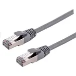 Kabel C-TECH patchcord Cat6a, S/FTP, šedý, 15m