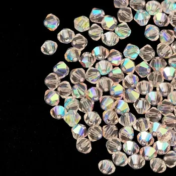 Dětské navlékací korálky CZ MC perla sluníčko 4mm light rose AB 70110/28700 (10ks)