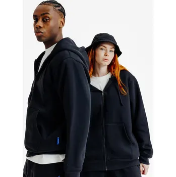 Pánská mikina DECATHLON Unisex mikina na zip Elementals S ČERNÁ
