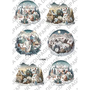 Umělecký papír Rýžový a soft papír na decoupage - Zimní krajina - KB0226 Materiál: Soft, Rozměr: A4