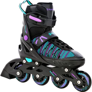 Kolečkové brusle RAVEN Nastavitelné brusle Raven Cande 38/42 RŮŽOVÁ|ZELENÁ|ČERNÁ