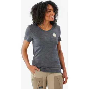 Pánské tričko SIMOND Dámské turistické merino tričko Travel 500 L MODRÁ