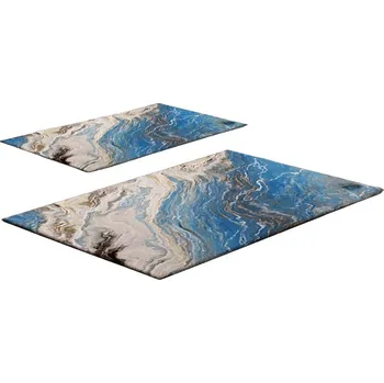 Koupelnová předložka Modré koupelnové předložky v sadě 2 ks 60x100 cm – Foutastic ID_1743096