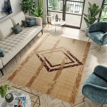 Koberec Moderní koberec Atena - čtverce 5 - světle béžový Rozměr koberce: 140x200 cm