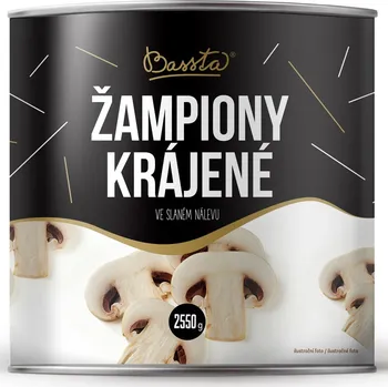 konzervovaná zelenina Bassta Žampiony ve slaném nálevu 2550 g