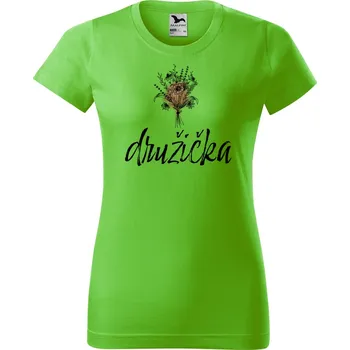Dámské tričko Dámské tričko s potiskem Družička kytice Barva trička: Apple green, Velikost: S
