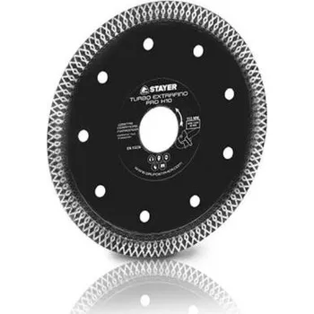 Řezný kotouč Kotouč diamantový, Ø 115R x 22,2 x 14 mm, H10, PORCELANICO SUPER TURBO EXTRAFINO PRO, STAYER