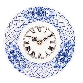 Hodiny Cibulák Hodiny prolamované se strojkem 27cm Originál Český porcelán Dubí