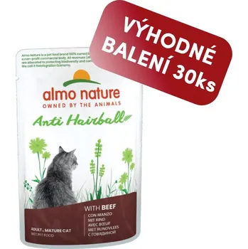Krmivo pro kočku Almo Nature Holistic Anti-hairball s hovězím 70g výhodné balení 30ks