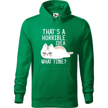 Pánská mikina Pánská mikina s potiskem What time Velikost (muž): 2XL, Vyberte barvu: Středně zelená