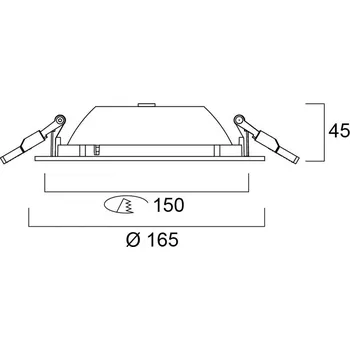Lampička Sylvania LED vestavné světlo Start, IP54, bílé, 830, Ø 15 cm čistě bílá RAL 9010 1 x 12 W LED - Doprava zdarma