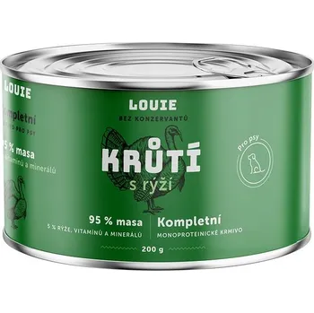Krmivo pro psa LOUIE Kompletní monoproteinové krmivo krůta (95%) s rýží (5%) 2 × 200 g