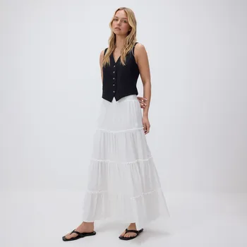 Dámská sukně Reserved - Mušelínová maxi sukně - bílá - 9221H-00X - 9221H-00X-L