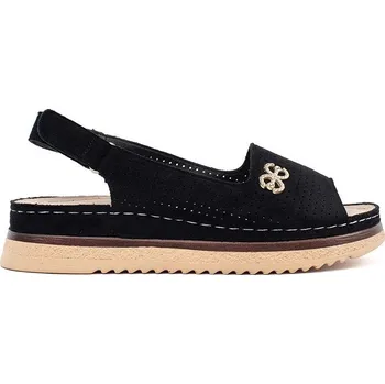 Dámské sandále Goodin Módní sandály dámské černé na plochém podpatku 41