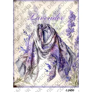 Umělecký papír Rýžový a soft papír na decoupage - Levandule vintage - KB0450 Materiál: Soft, Rozměr: A4