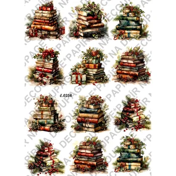 Umělecký papír Rýžový a soft papír na decoupage - Vánoce dárky - KB0356 Materiál: Soft, Rozměr: A4