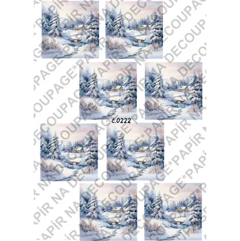 Výtvárné potřeby Rýžový a soft papír na decoupage - Zimní krajina - KB0222 Materiál: Rýžový papír, Rozměr: A4
