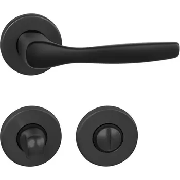 Dveřní kování Dveřní kování rozetové, kulaté, černé (WC) (Rozetová klika)