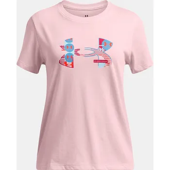 Dívčí tričko Dívčí tričko Under Armour UA Big Logo UA Fill SS 1389769-647 Růžová YLG
