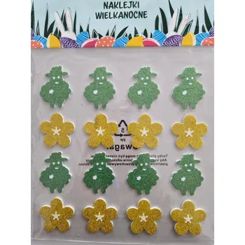 Obraz VELIKONOČNÍ DEKORACE SAMOLEPKY s třpytkami