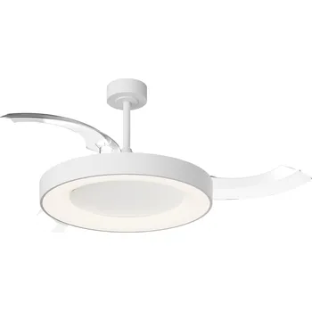 Stropní ventilátor Matra 9057 Niseko L, rozvinovací ventilátor se svítidlem a dálk. ovladačem, LED 40W 2700-5000K, bílá, průměr 61/132cm