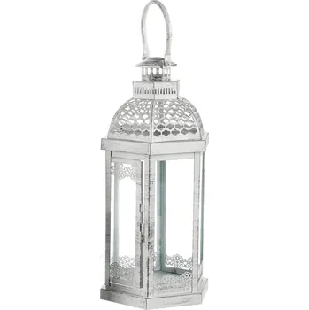 Svícen Kovová lucerna Aloha 44 cm, bílá antik