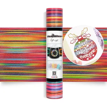 Samolepící dekorace TeckWrap Glitter Brush - Serape Rainbow Velikost: 30,5 x 30 cm