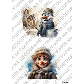 Umělecký papír Rýžový a soft papír na decoupage - Ledové království - KB044 Materiál: Soft, Rozměr: A4