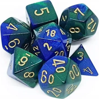 Příslušenství k deskovým hrám Kostky pro RPG Chessex Gemini Blue-Green/gold