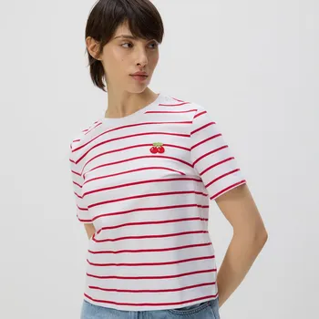 Dámské tričko Reserved - Tričko s drobnou výšivkou - vícebarevná - 9960B-MLC - 9960B-MLC-S