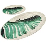 Zeleno-béžové koupelnové předložky v sadě 2 ks 60x100 cm Floret – Foutastic ID_1743064