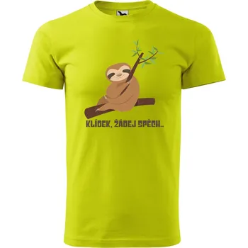 Pánské oblečení Pánské tričko s potiskem Klídek Velikost: L, Barva trička: Limetková