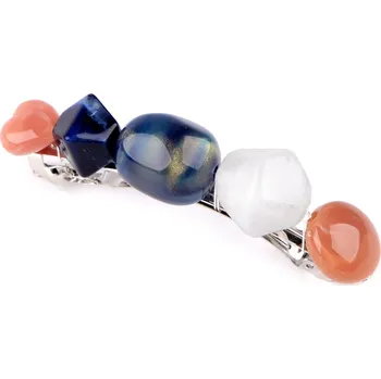 Francouzská spona do vlasů kameny, barva 2 modrá tmavá