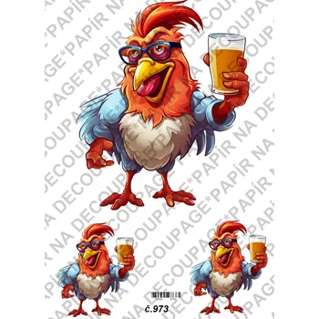 Umělecký papír Rýžový a soft papír na decoupage - Pivní kohout - KB0973 Materiál: Soft, Rozměr: A4