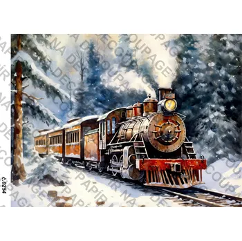 Umělecký papír Rýžový a soft papír na decoupage - Zimní krajina - KB0254 Materiál: Soft, Rozměr: A4