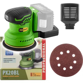 excentrická bruska Excentrická aku bruska Procraft PX20BL (bez baterie a nabíječky)