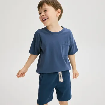 Chlapecké kalhoty Reserved - Bavlněné šortky 2 kusy - tmavomodrá - 191EH-59X - 191EH-59X-98