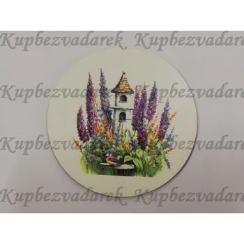 Podtácek - Levandule a budka Velikost: 15cm