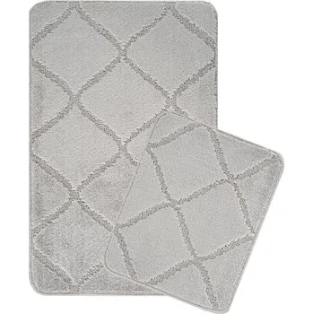 Koupelnová předložka Světle šedé koupelnové předložky v sadě 2 ks 50x80 cm Cizgili – Foutastic ID_1743166