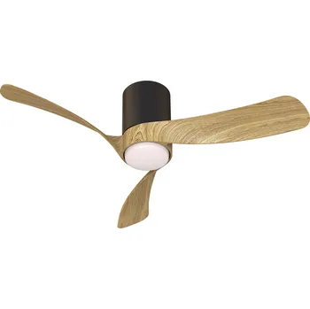 Stropní ventilátor Matra 9050 Nemo S, lopatkový ventilátor se svítidlem a dálk. ovladačem, LED 24W 2700-5000K, černá/dřevěná, průměr 97cm