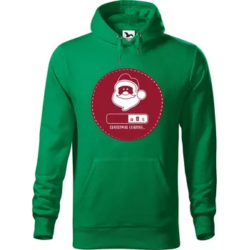 Pánská mikina Pánská mikina s potiskem Christmas loading Velikost (muž): XL, Vyberte barvu: Středně zelená