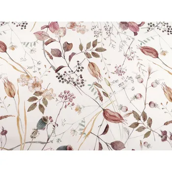 Bavlněná látka se strukturou Half panama s digitálním tiskem květy