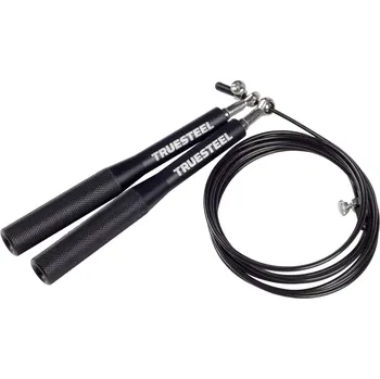 Švihadlo TRUESTEEL Hliníkové speed rope švihadlo - ergonomické madlo Černé