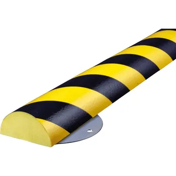 Stavební profil Ochrana stěn Knuffi® typ C+, k našroubování, délka 1 m, žluto-černá, Ø 70 mm