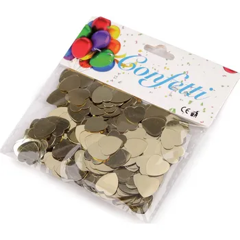 Konfety srdce - na párty, svatbu, oslavu, barva 2 zlatá sv.